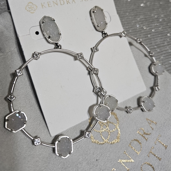 (SOLD ON MERC)Beautiful kendra scott "Sheila" drusy earrings - Picture 2 of 3